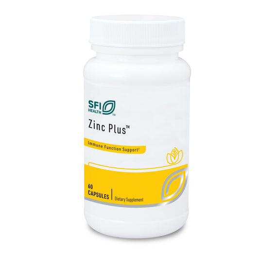 Klaire Labs etiqueta frontal del envase mostrando zinc y beneficios