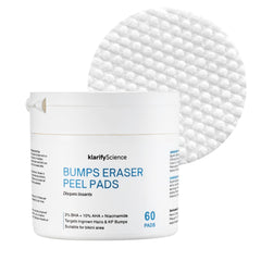 klarifyScience empaque frontal mostrando 60 pads y beneficios visibles