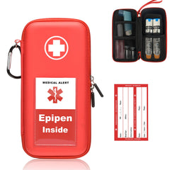 klawdsky estuche frontal rojo visible para identificación rápida