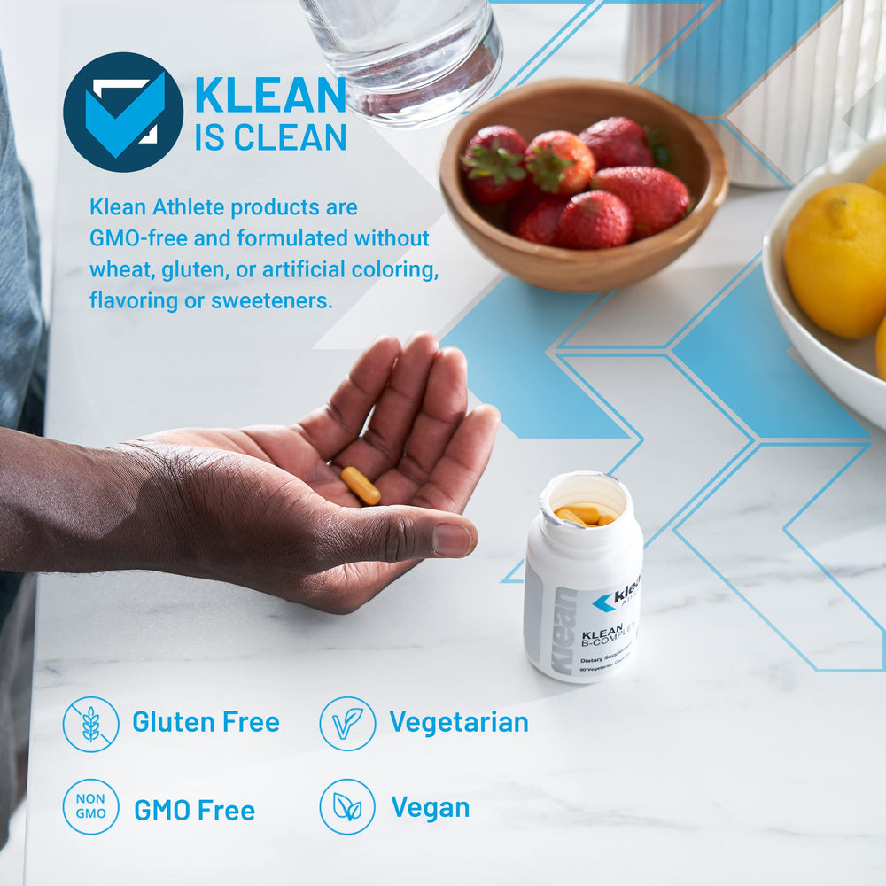 Klean Athlete envase abierto con cápsulas para fácil consumo diario