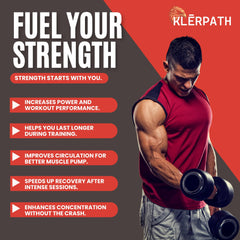 Klerpath GroMuscle textura del polvo en primer plano, mezcla de rápida disolución