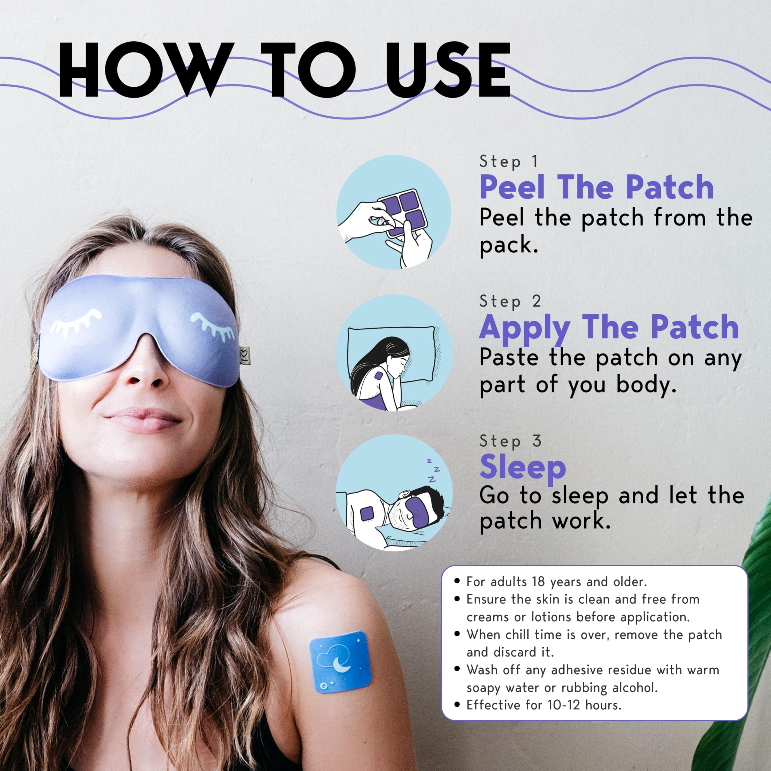 Klova ZSleep parche aplicado en hombro, absorción nocturna cómoda