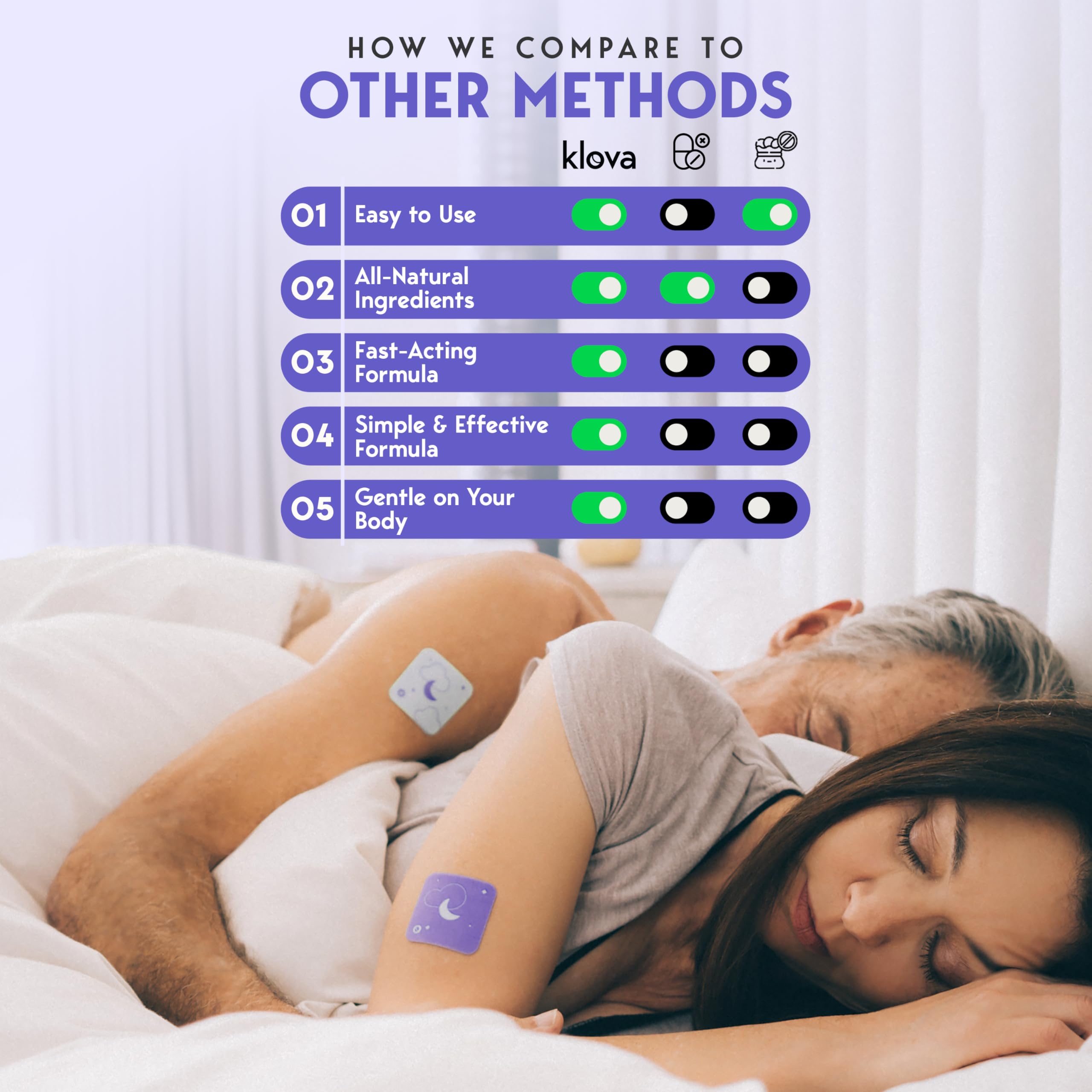 Klova ZSleep primer plano de la textura del parche para absorción
