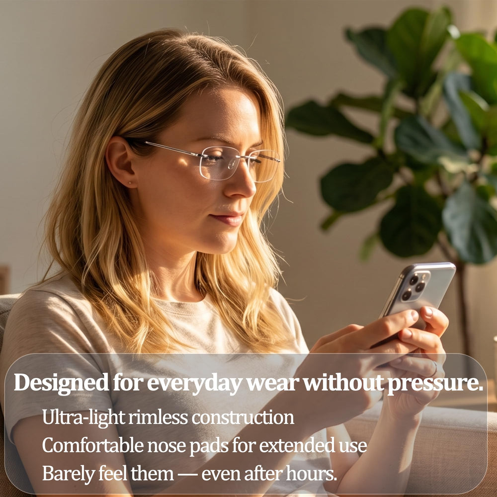 KLYNO-KLYNO montura rimless primer plano, ligereza y comodidad