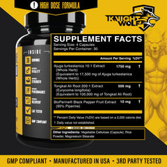 KNIGHT WOLF SUPPS primer plano de cápsulas que resalta pureza y textura