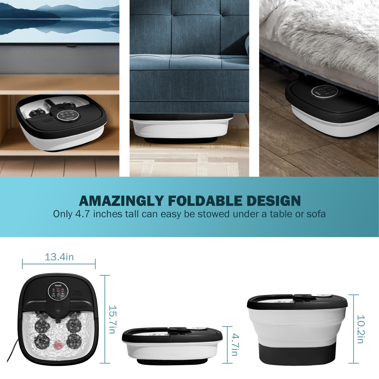 KNQZE comparación de tamaño con zapato para referencia práctica