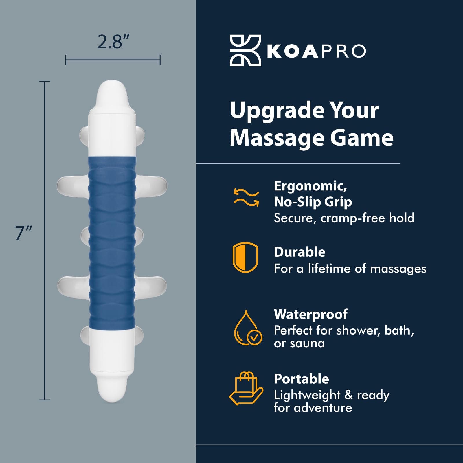 KOA KOAPRO junto a una mano para comparar tamaño y portabilidad