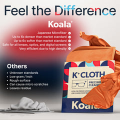 Koala Lifestyle paño sostenido en mano para ver tamaño y facilidad de manejo