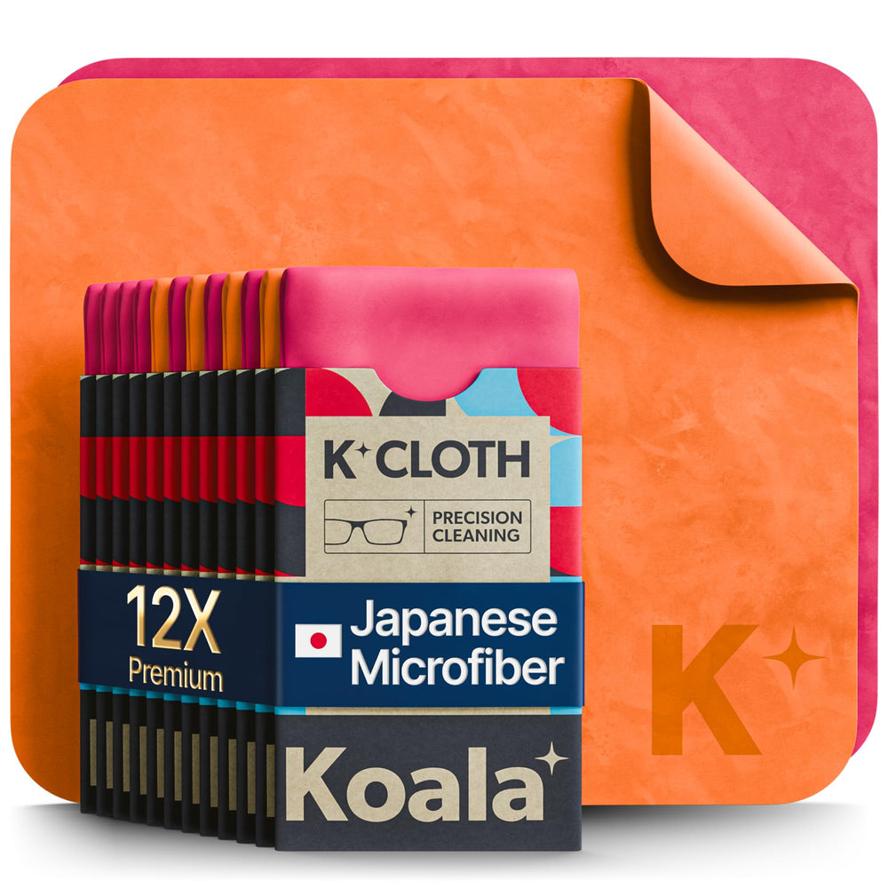 Koala paño pack frontal mostrando colores rosa y naranja y beneficios de limpieza