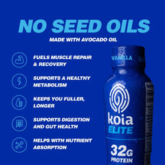 Koia comparación de tamaño 12 fl oz muestra porción conveniente