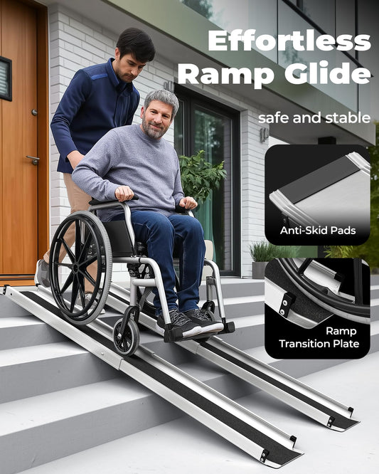 KOLOTOOL rampa extendida completa mostrando longitud máxima y estabilidad