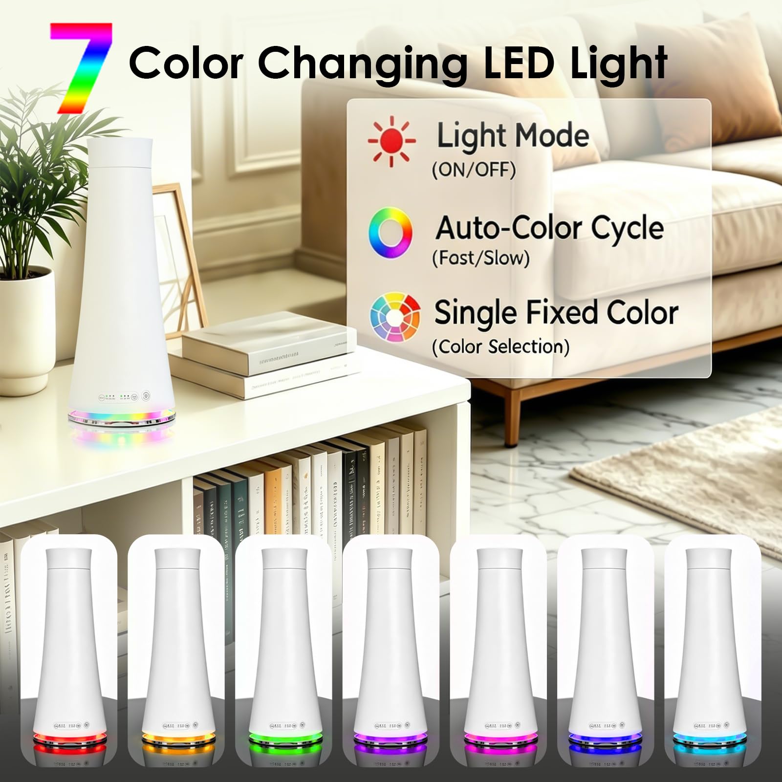 KONCHILE luces nocturnas de 7 colores para atmósfera relajante