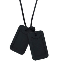 KongNai collar dog tag negro vista frontal, diseño cómodo y seguro