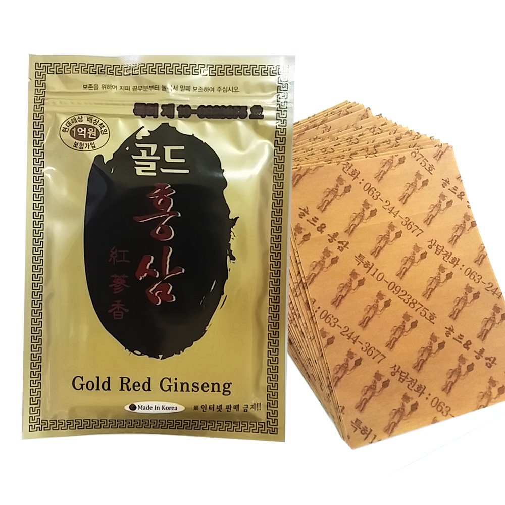 Korean Red Ginseng Patch vista frontal del envase para fácil identificación