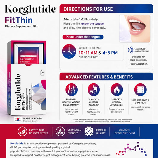 Korglutide película en mano lista para uso portátil y práctico