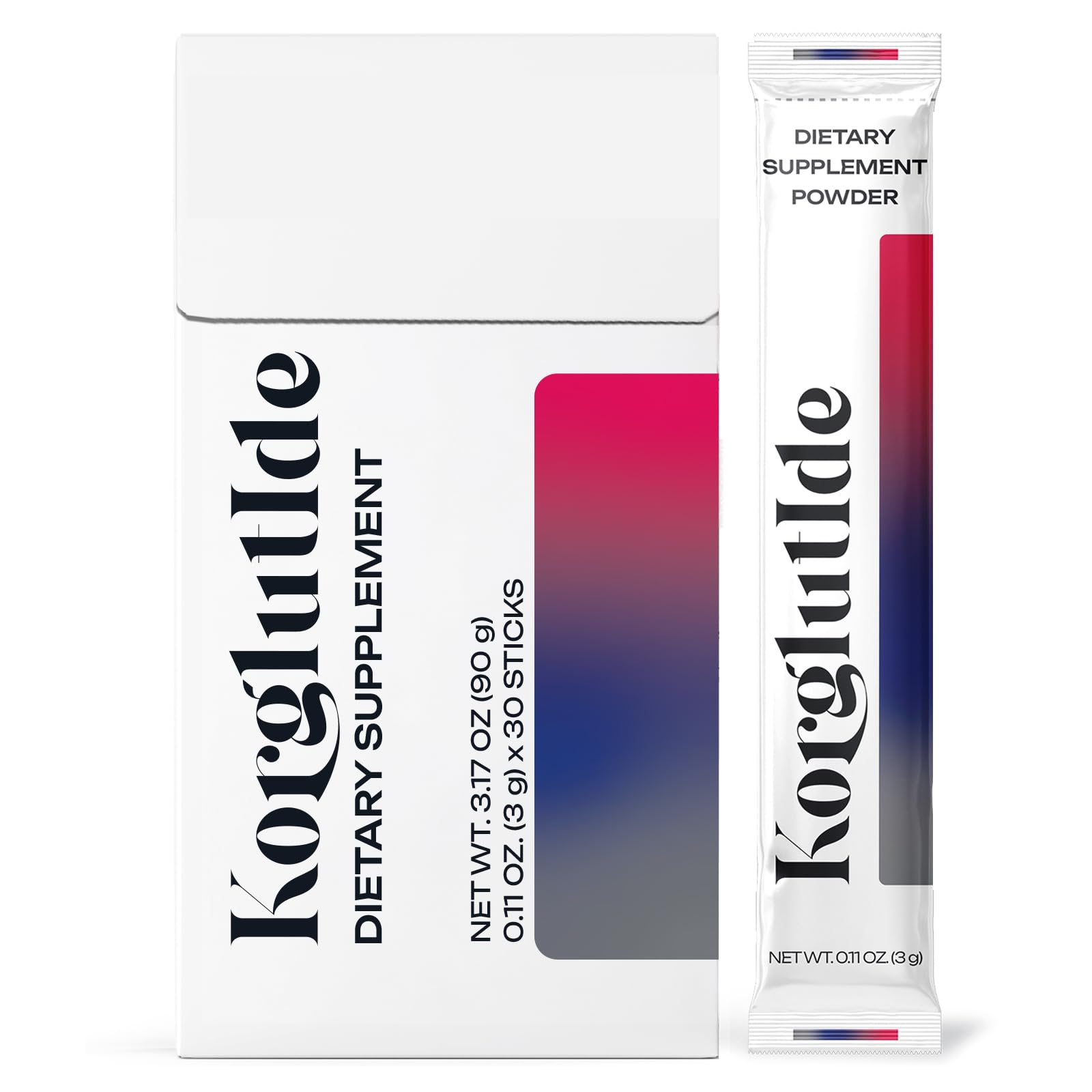 Korglutide frente del empaque mostrando conveniencia y diseño