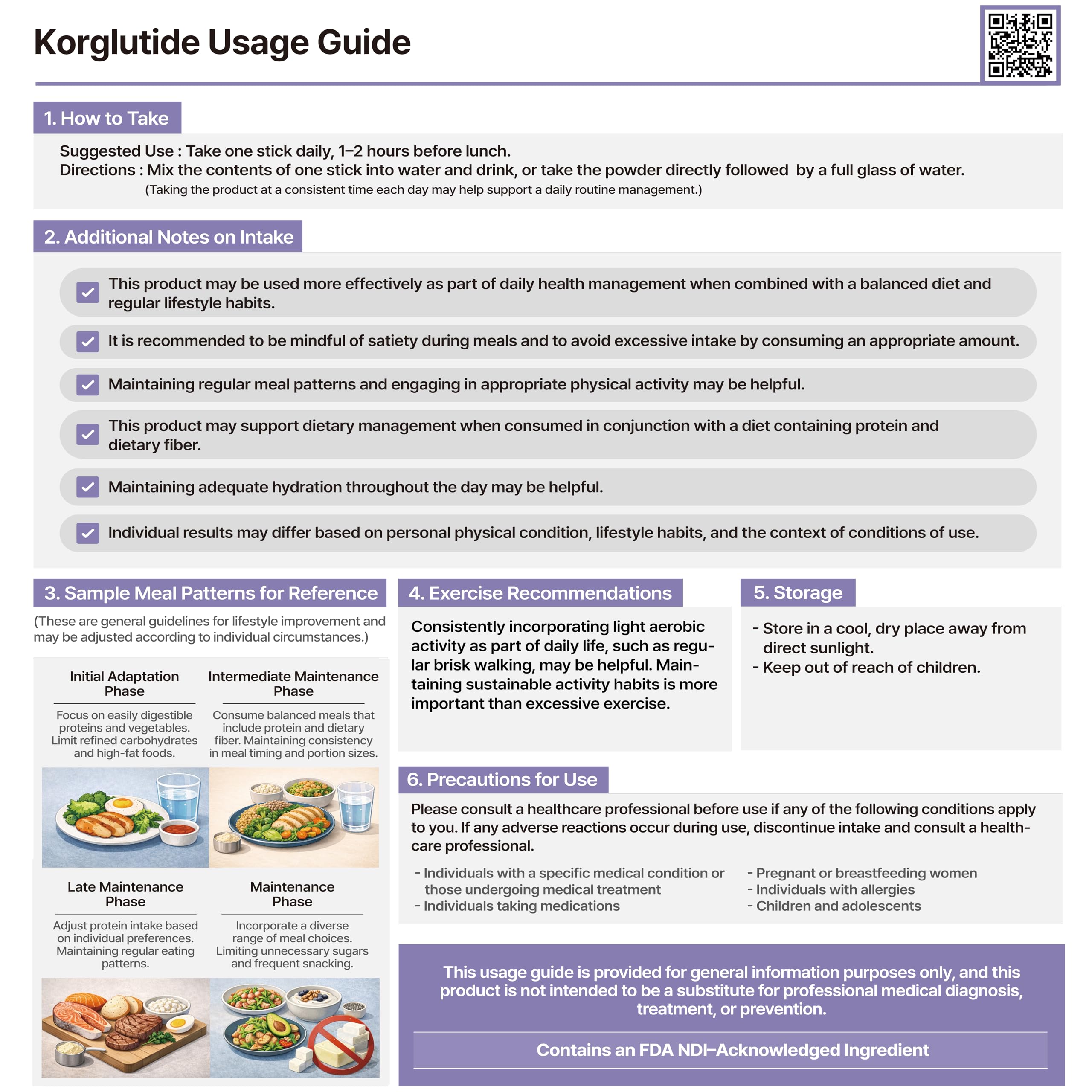 Korglutide stick mezclado en vaso con agua fría, disolución rápida