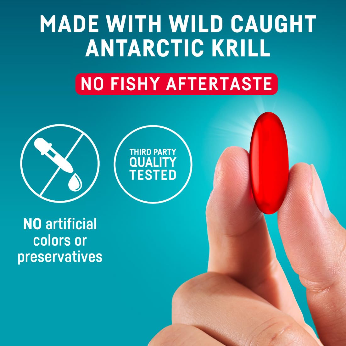 Kori Krill etiqueta con lista de ingredientes y datos de potencia