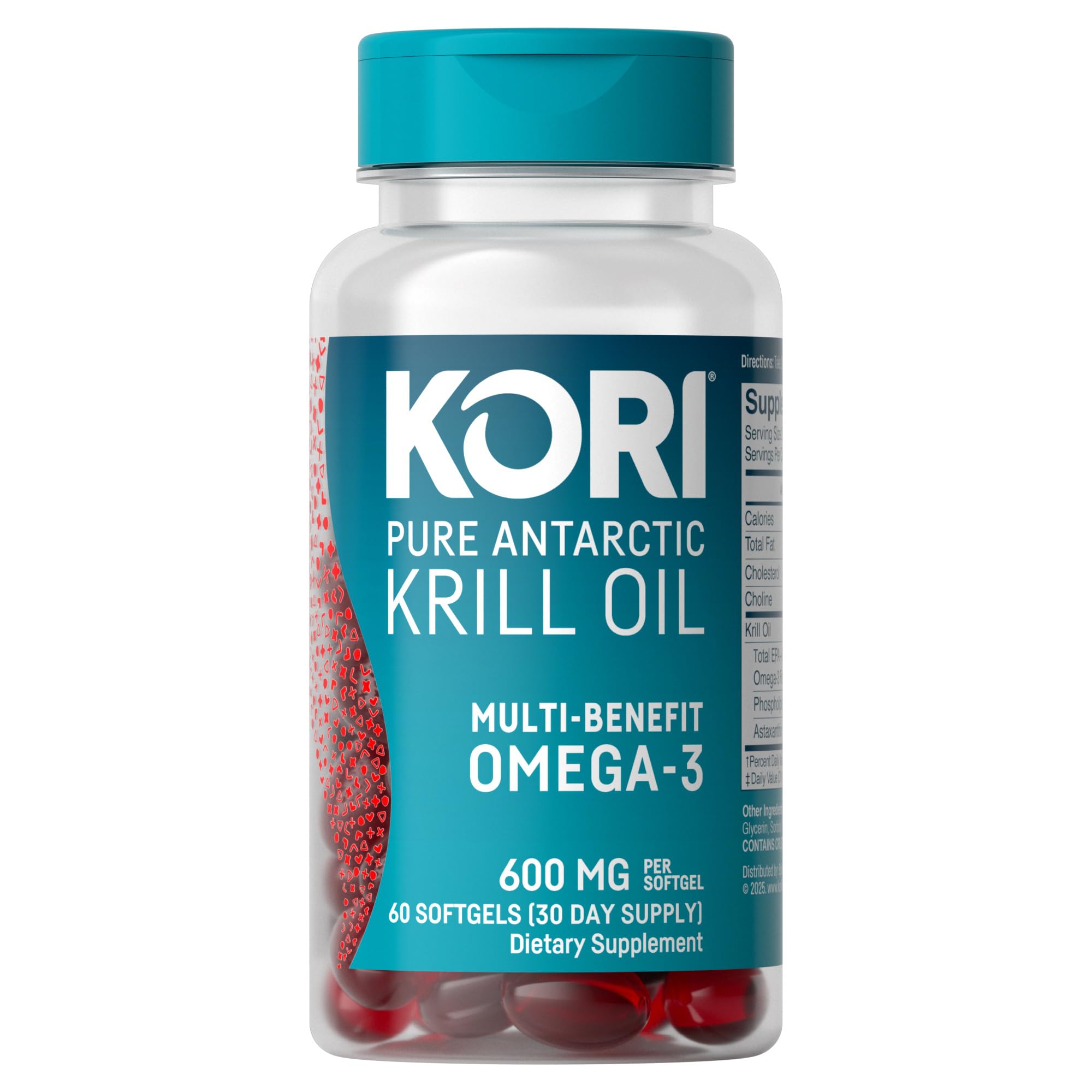 Kori Krill frente del envase mostrando 60 cápsulas y beneficios