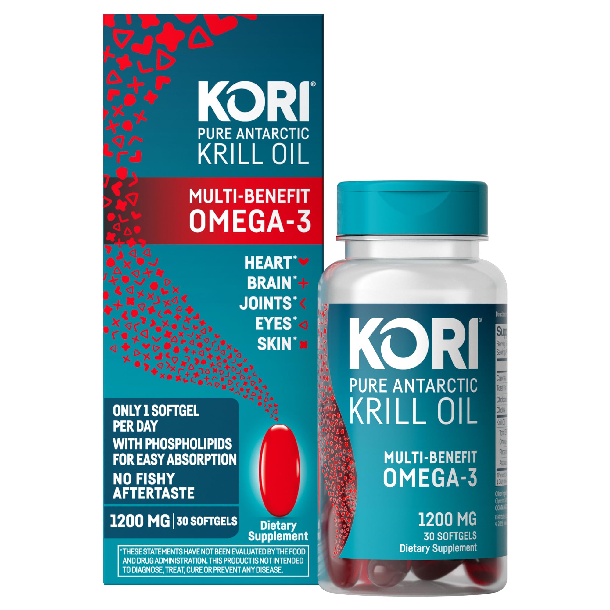 Kori Krill etiqueta con información de EPA DHA y fosfolípidos clara