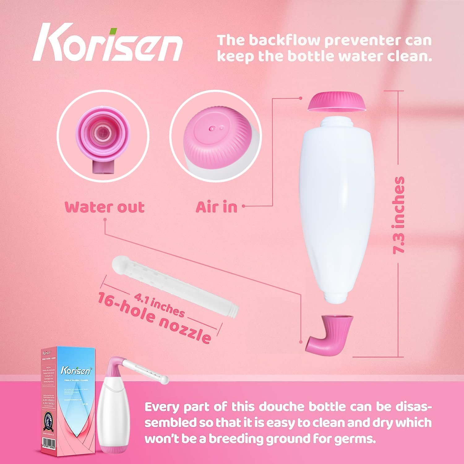 Korisen close-up del material HDPE sin BPA, durable y fácil de esterilizar