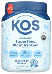 KOS etiqueta nutricional legible, información clara sobre proteínas y vitaminas