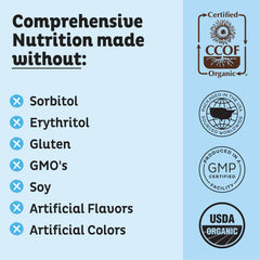 KOS ingredientes: espirulina azul y arándanos, superalimentos naturales