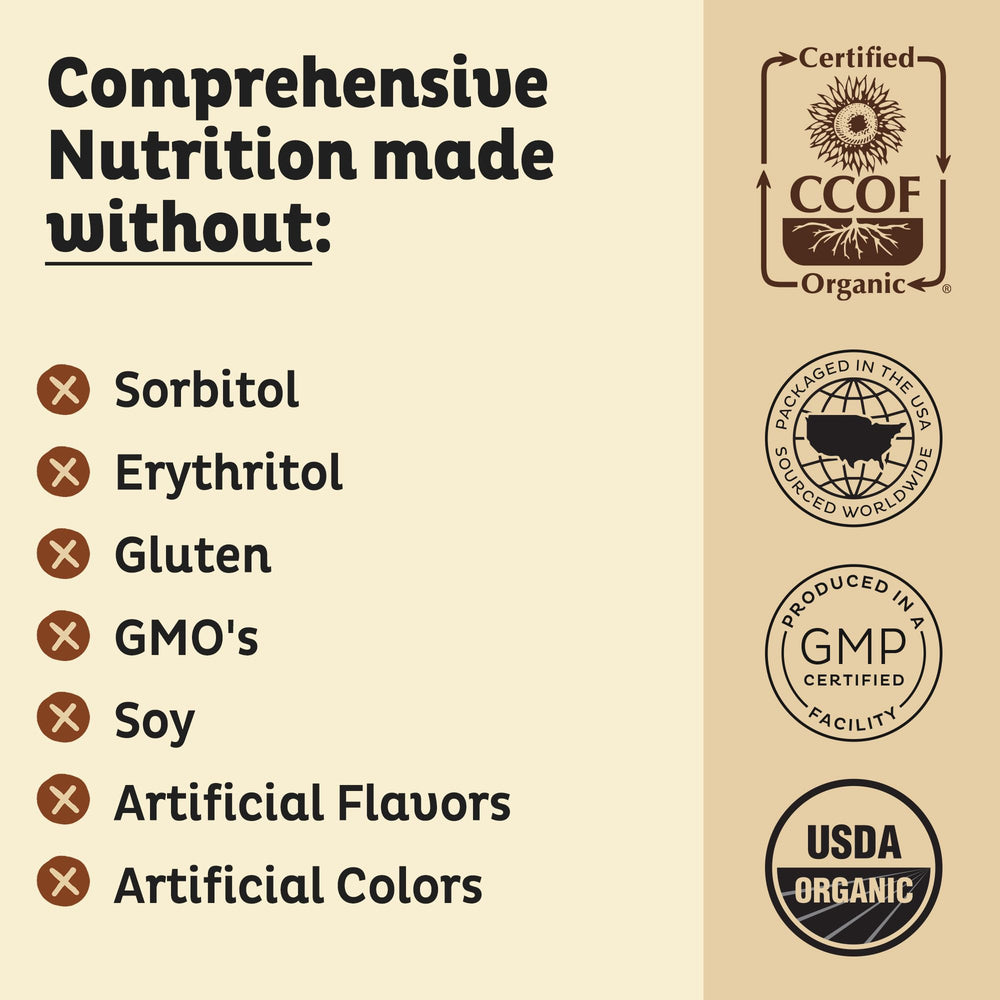 KOS ingredientes naturales: vainilla y coco que aportan sabor sin químicos
