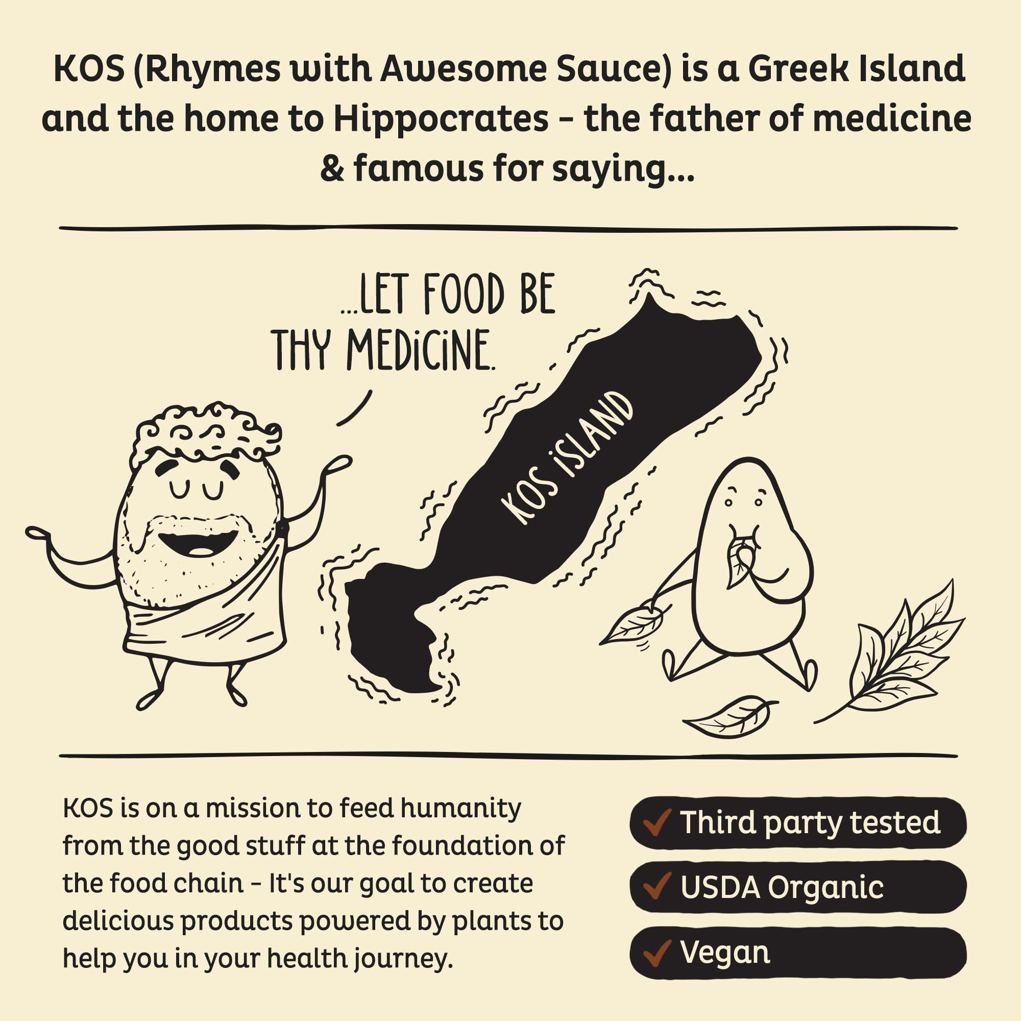 KOS smoothie con frutas que demuestra uso como desayuno o recuperación