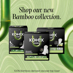 Comparación de tamaño Kotex Bamboo con regla, fácil de evaluar capacidad