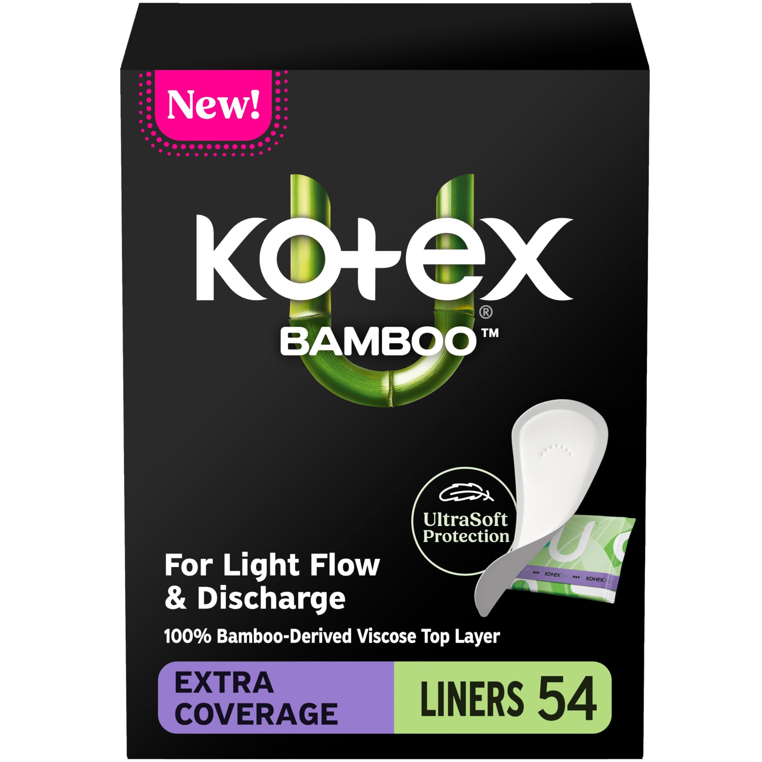 Kotex empaque frontal mostrando 54 unidades y beneficio portabilidad
