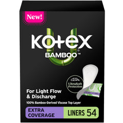 Kotex empaque frontal mostrando 54 unidades y beneficio portabilidad