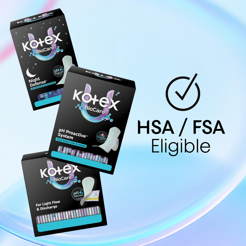 Kotex comparación de tamaño junto a un libro para apreciar discreción