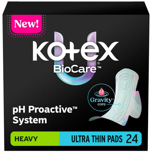 Kotex empaque frontal mostrando la caja y beneficio de protección confiable