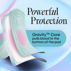 Kotex toalla en uso sobre ropa interior con comodidad