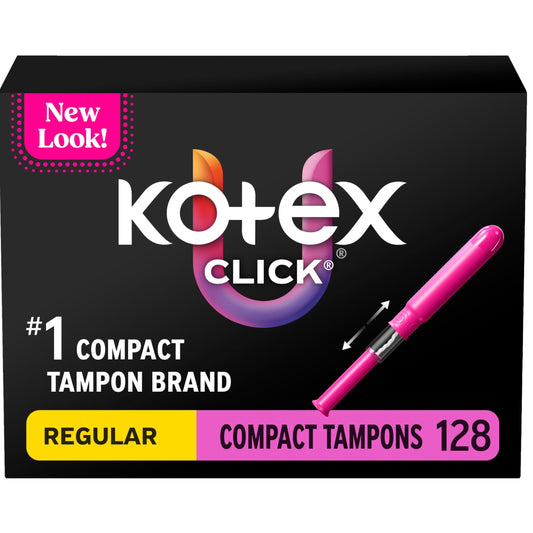 Kotex Click frente del empaque mostrando paquete y ventaja portátil