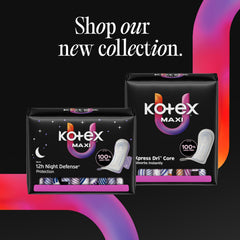 Kotex comparativa tamaño frontal y respaldo para mayor protección nocturna