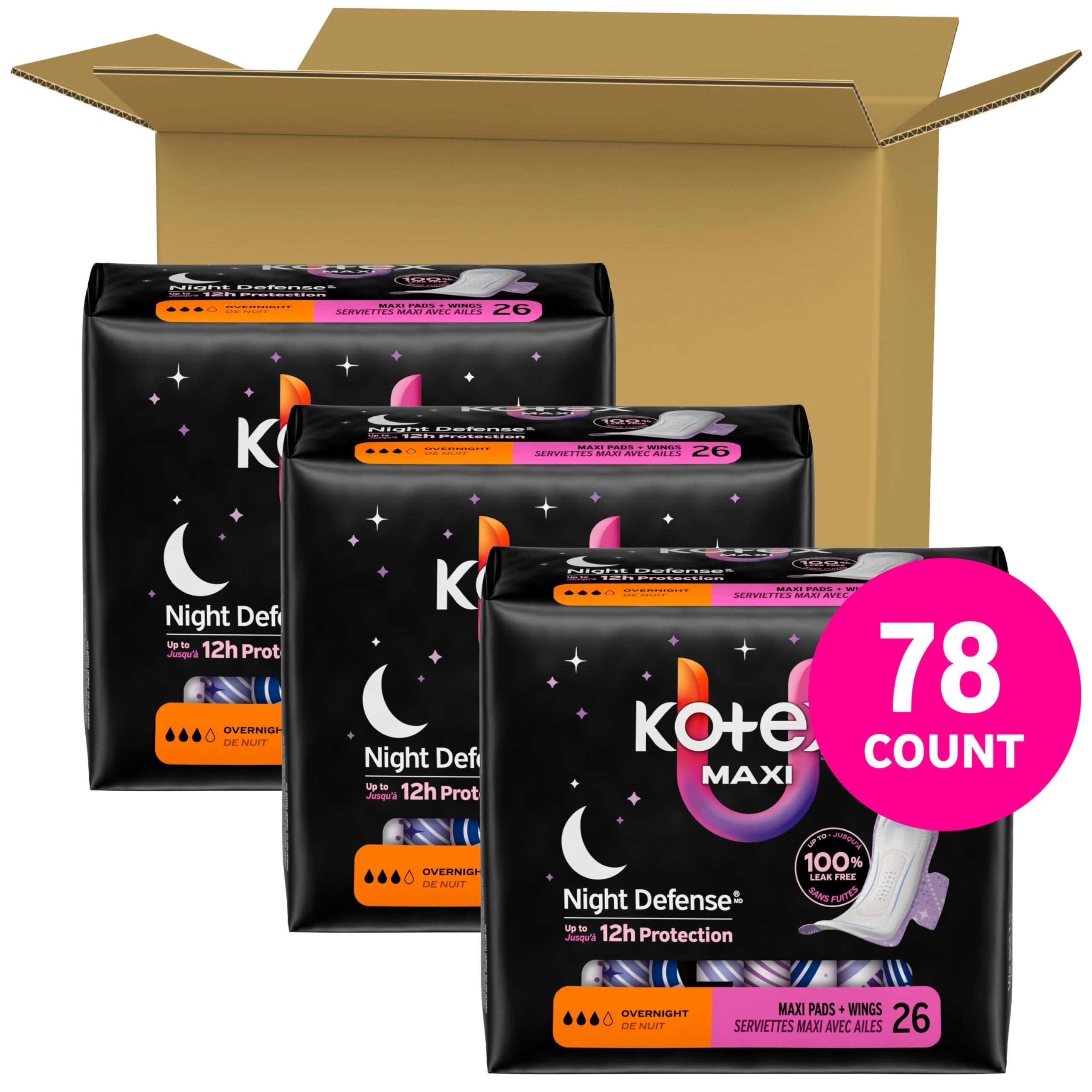 Kotex detalle de alas y bordes para mayor protección contra fugas