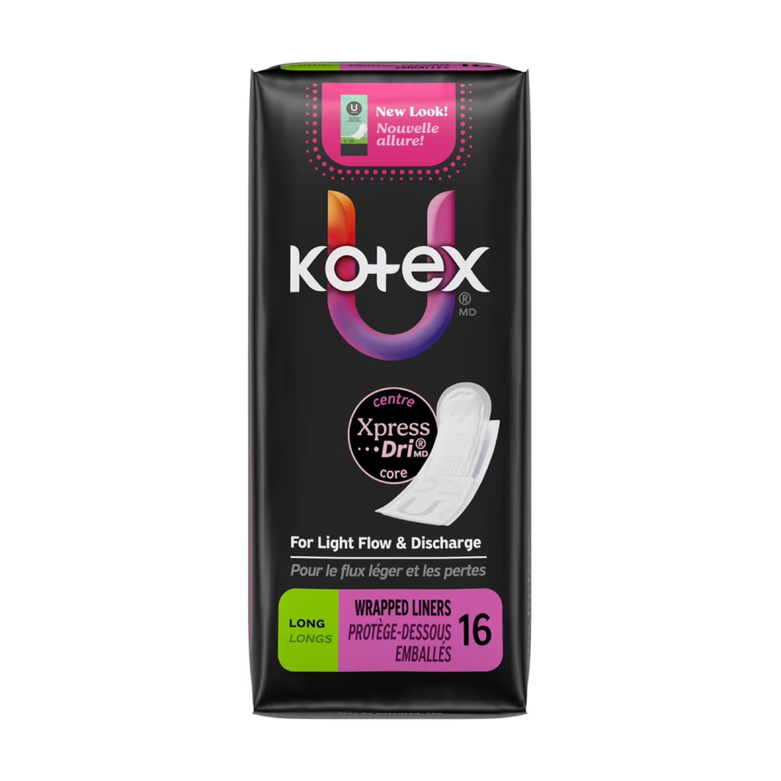 Kotex detalle de textura del protector para comodidad diaria