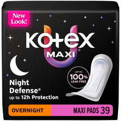 Kotex empaque frontal nocturno mostrando conteo y beneficio de 12 horas