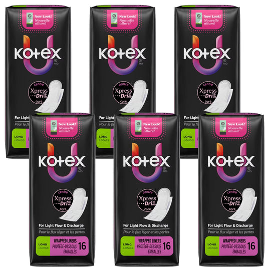 Kotex vista frontal del empaque con diseño compacto y fácil transporte