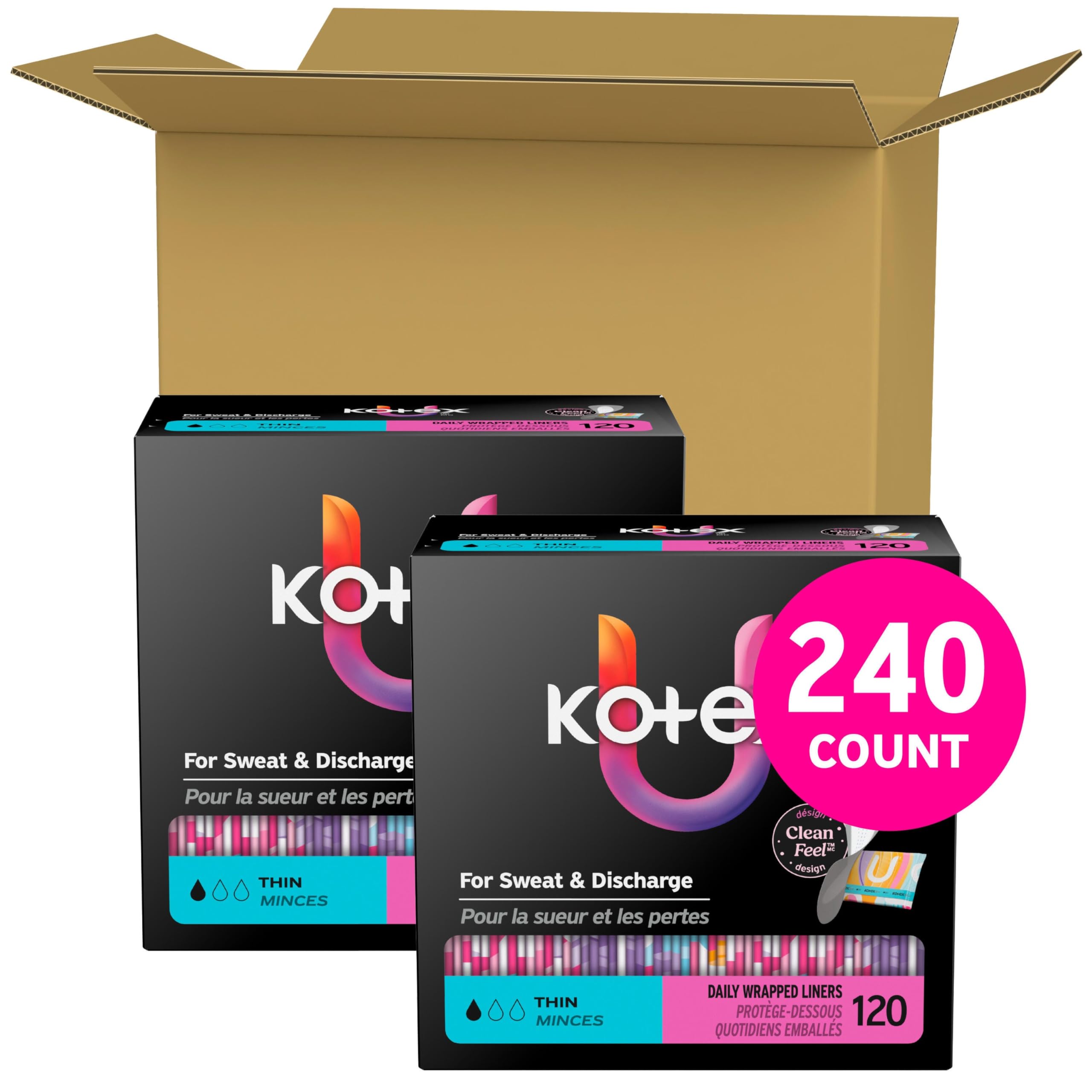 Kotex textura del protector cercano, superficie suave para confort