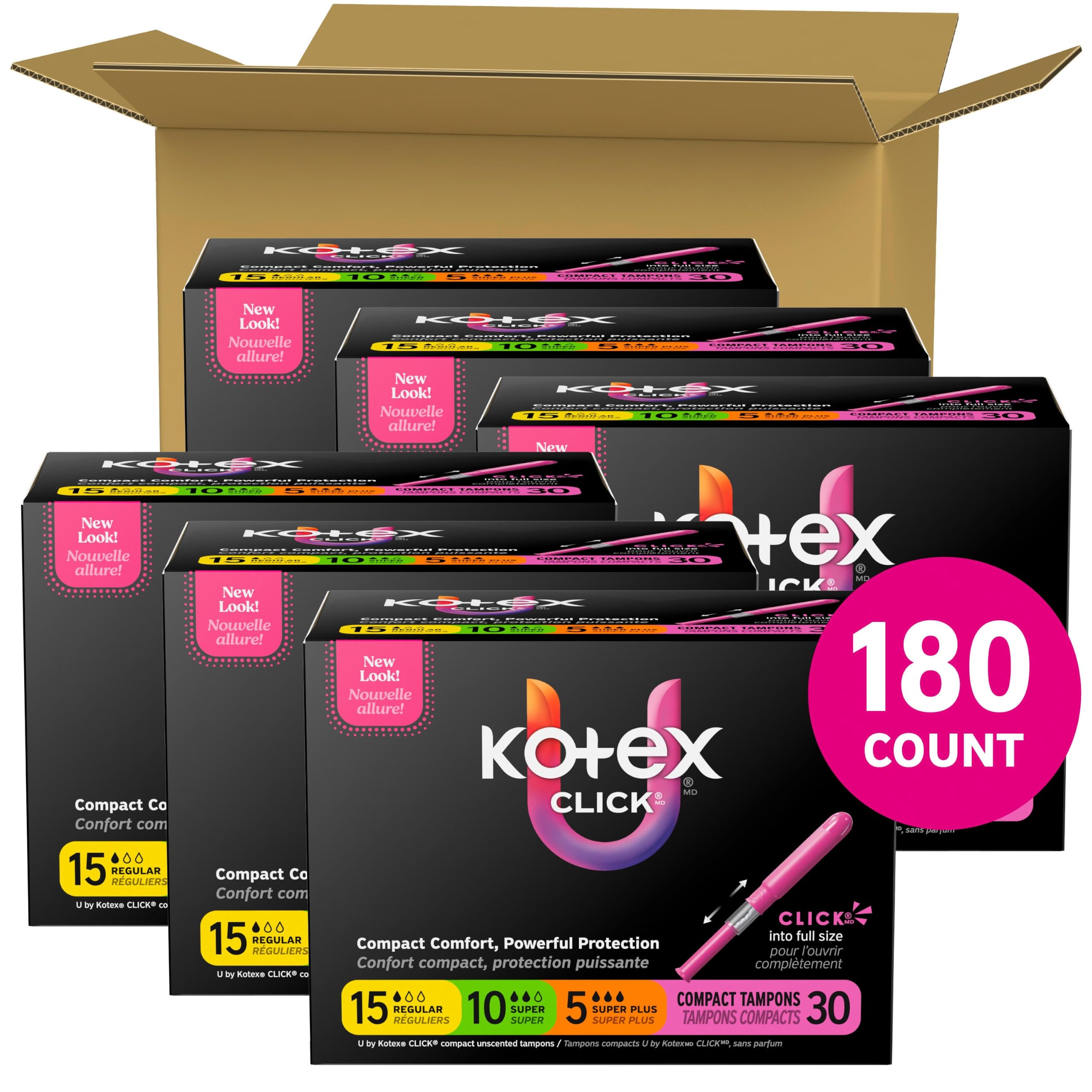 Kotex primer plano de la punta lisa que facilita inserción cómoda