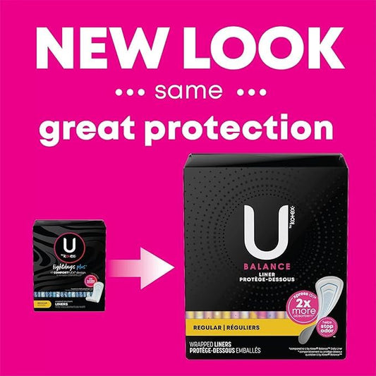 Kotex U Balance protector individual en primer plano con diseño ultrafino y discreción