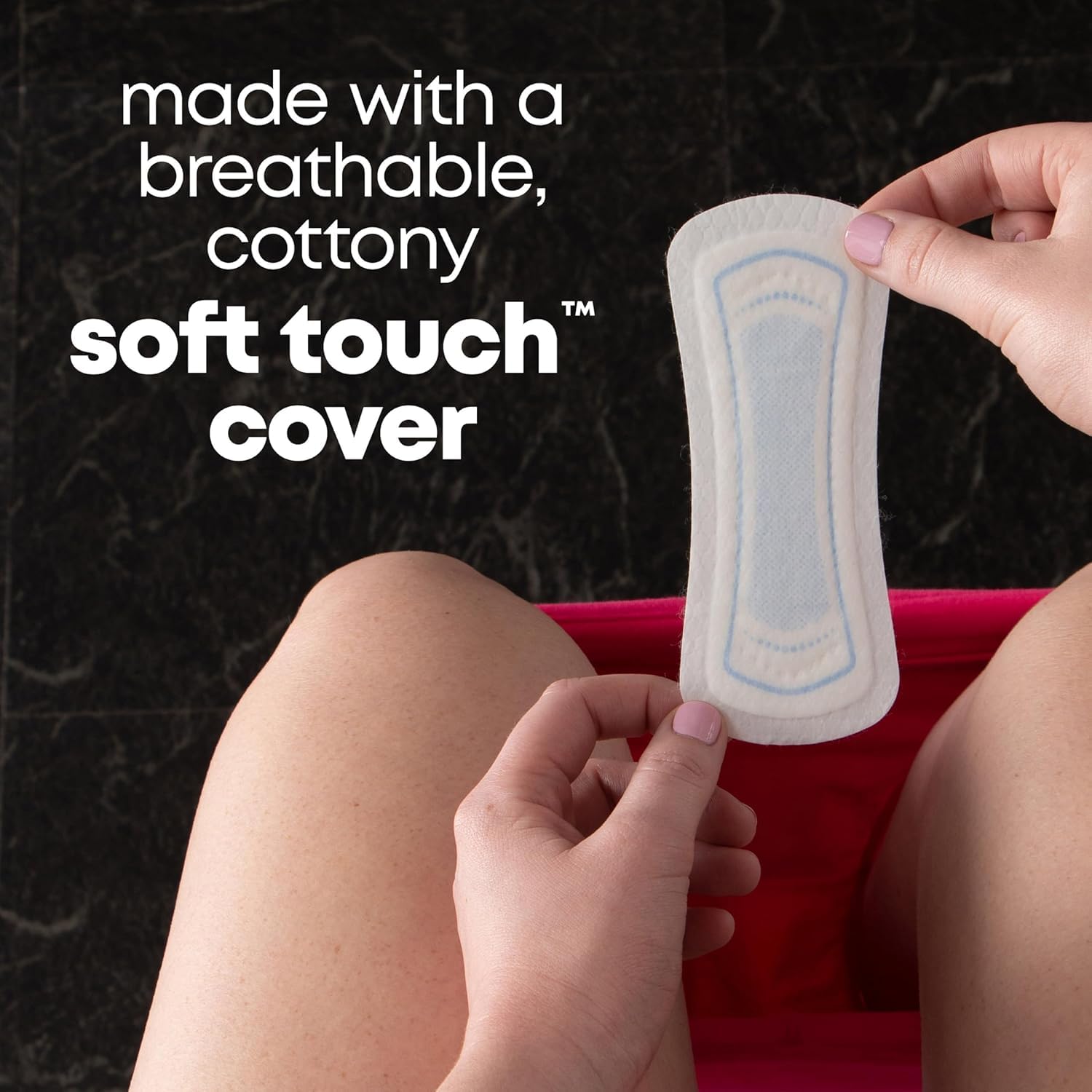 Kotex U Balance textura superior suave que mejora ventilación y confort