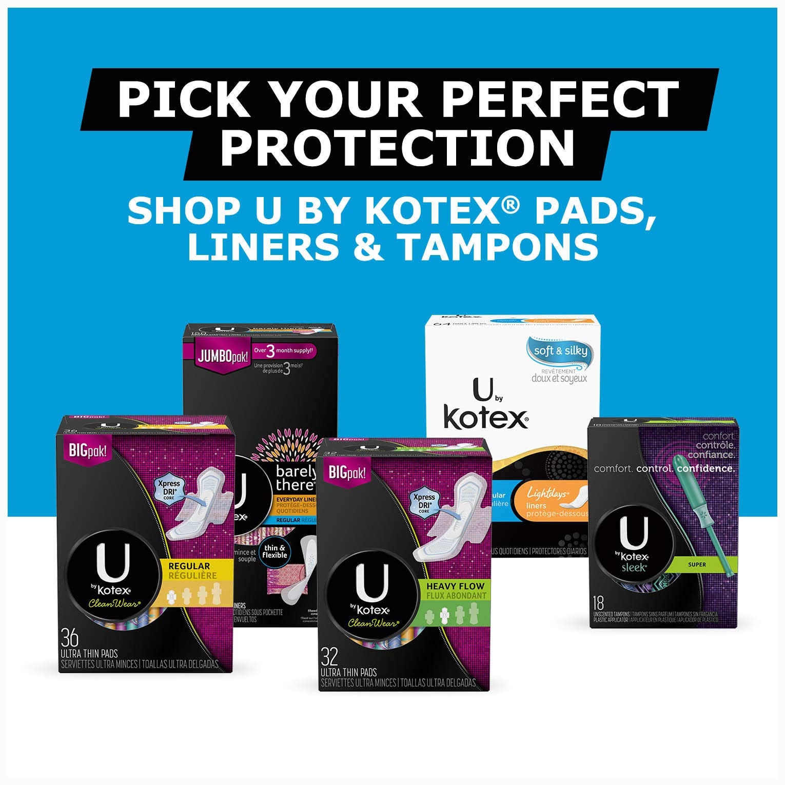 Kotex toallas en bolso ideal para llevar y protección diaria