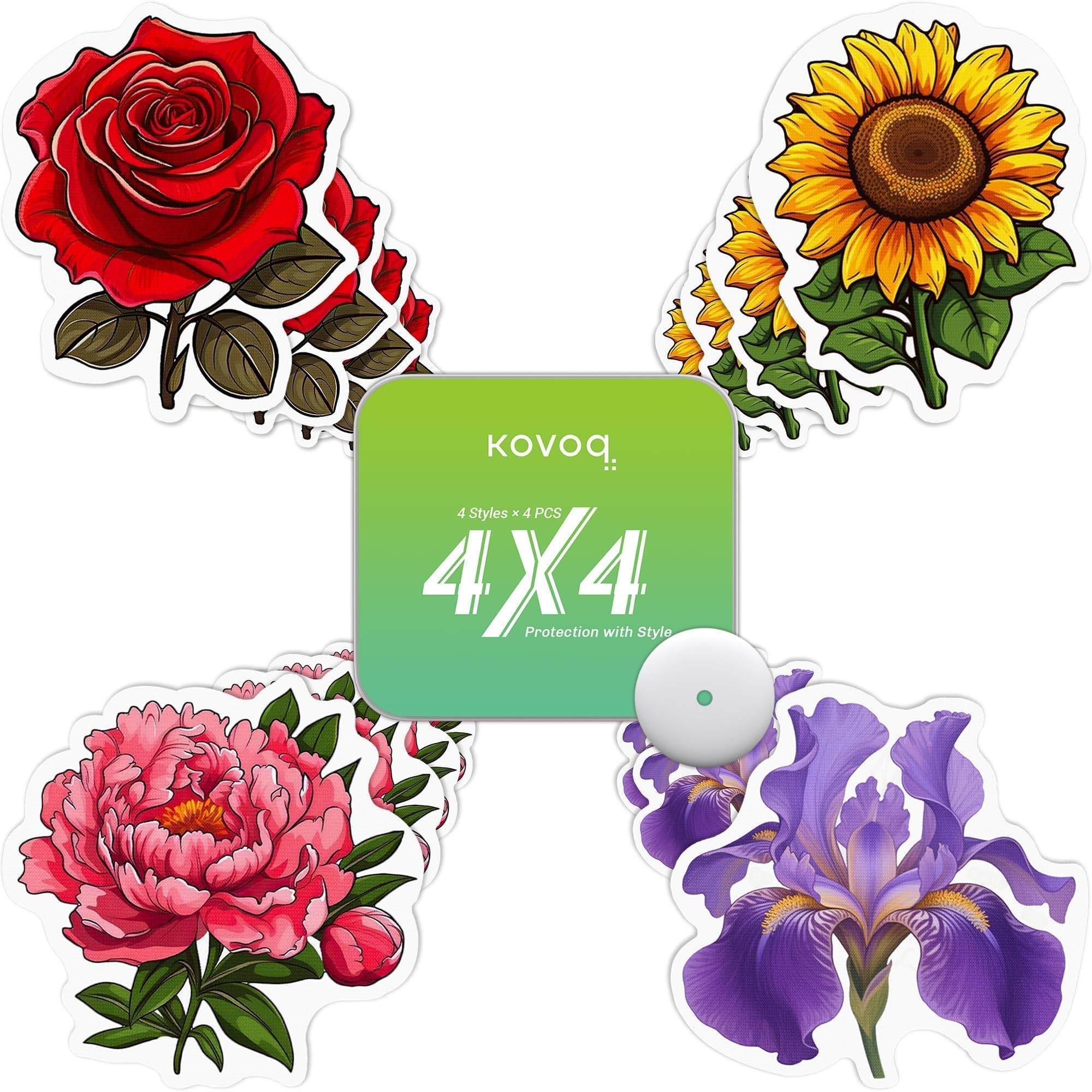 KOVOQ frontal del pack de cubiertas rosas protegiendo el sensor