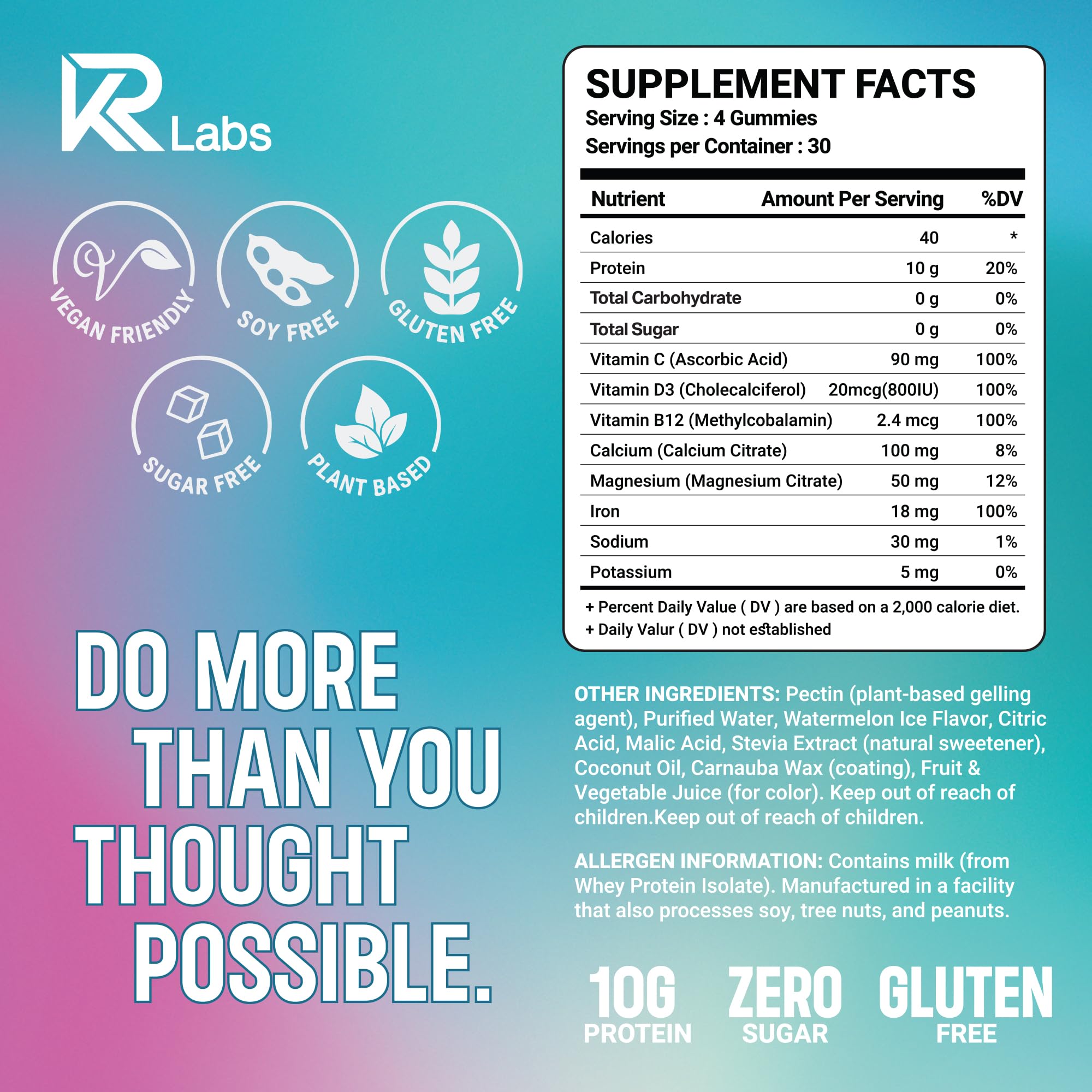 KR Labs textura de gomita en primer plano que evidencia suavidad y sabor