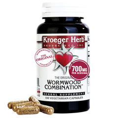 Kroeger envase frontal mostrando 100 cápsulas y beneficios para digestión