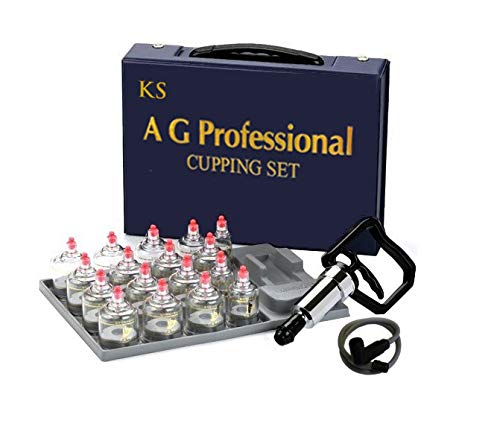 KS vista frontal del kit profesional con estuche y copas, portátil y completo
